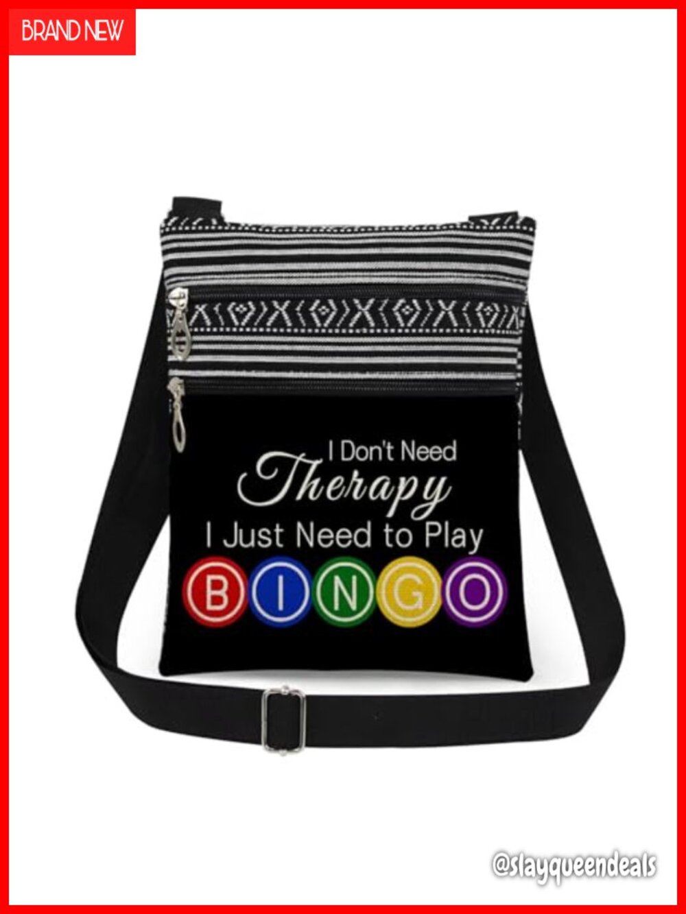 Bingo Crossbody Bag Adjustable Strap Polyester Gift for Bingo Lovers